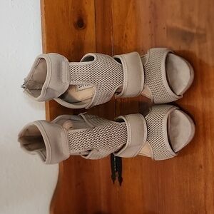 Taupe zip up heels